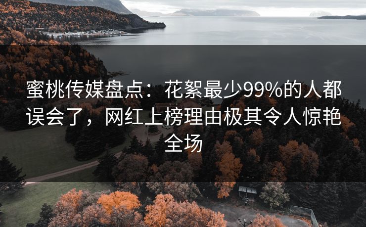 蜜桃传媒盘点:花絮最少99%的人都误会了,网红上榜理由极其令人惊艳全场 蜜桃传媒盘点:花絮最少99%的人都误会了,网红上榜理由极其令人惊艳全场