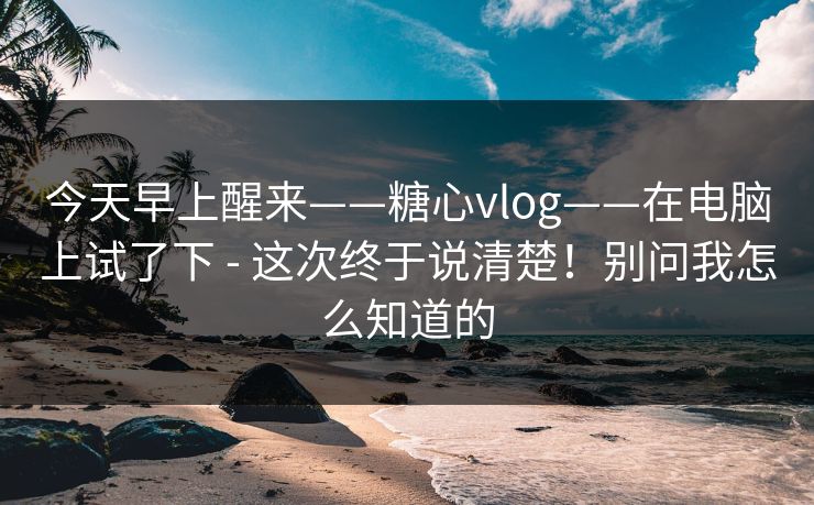 今天早上醒来——糖心vlog——在电脑上试了下 - 这次终于说清楚！别问我怎么知道的